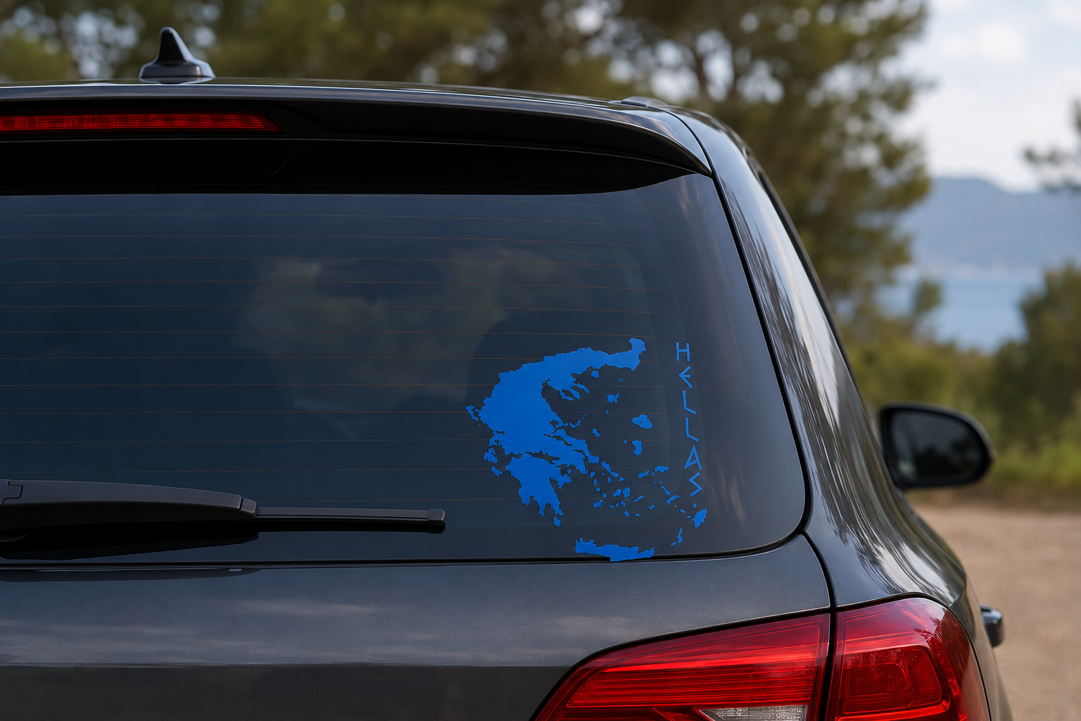 Hellas-Landkarte – hochwertiger Folienaufkleber Greek - blau